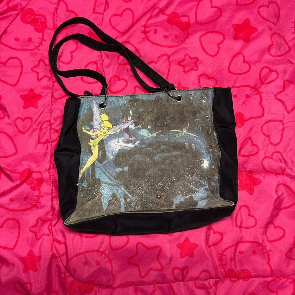 Disney Black and Blue Tinker Bell Tote Bag
